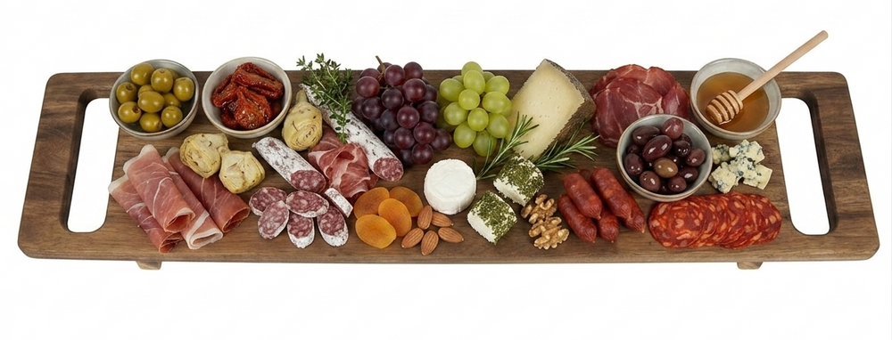 Cookinglife Serveringsbræt / Tapasbræt - Akacietræ - 60 x 13 cm