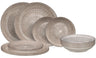 Cookinglife Serviesset Baia Bruin 12-delig / 4 personer - 4 middagstallerkener, 4 morgenmadstallerkener og 4 dybe tallerkener