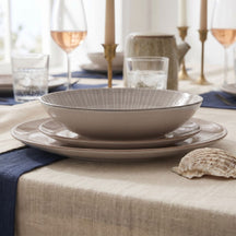 Cookinglife Serviesset Baia Bruin 12-delig / 4 personer - 4 middagstallerkener, 4 morgenmadstallerkener og 4 dybe tallerkener