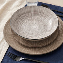 Cookinglife Serviesset Baia Bruin 12-delig / 4 personer - 4 middagstallerkener, 4 morgenmadstallerkener og 4 dybe tallerkener