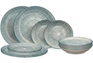 Cookinglife Serviesset Cala Blauw 12-delig / 4 personer - 4 middagstallerkener, 4 morgenmadstallerkener og 4 dybe tallerkener