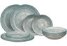 Cookinglife Serviesset Cala Blauw 12-delig / 4 personer - 4 middagstallerkener, 4 morgenmadstallerkener og 4 dybe tallerkener