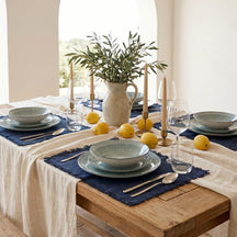 Cookinglife Serviesset Cala Blauw 12-delig / 4 personer - 4 middagstallerkener, 4 morgenmadstallerkener og 4 dybe tallerkener