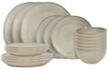 Cookinglife Servicesæt Linen Beige 18-delt / 6 personer - 6 middagstallerkener, 6 morgenmadstallerkener og 6 skåle