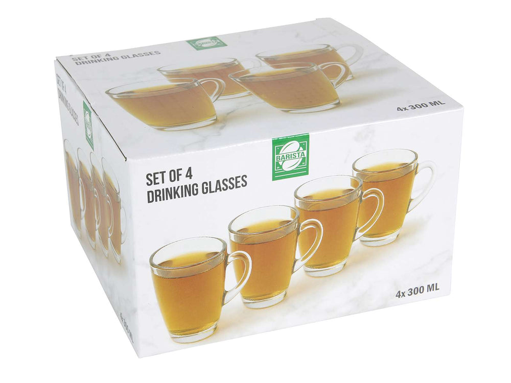Cookinglife Theeglazen met Oor - 300 ml - 4 Stuks