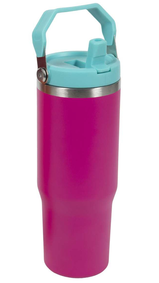 Cookinglife Termokop med sugerør - Tumbler - Rosa - 900 ml