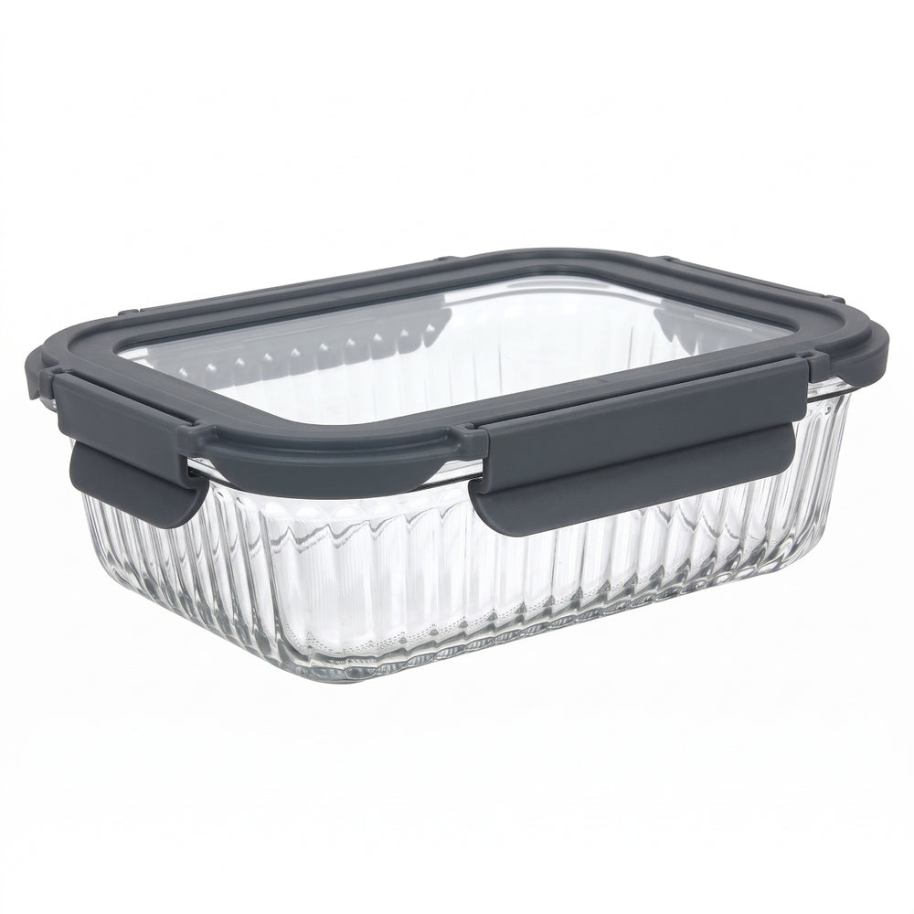Cookinglife Glas Opbevaringsbokse Lines 1 Liter + 1.5 Liter - 2 Stykker