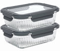Cookinglife Glas Opbevaringsbokse Lines 1 Liter - 2 Stykker
