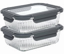 Cookinglife Glas Opbevaringsbokse Lines 1 Liter - 2 Stykker