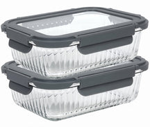 Cookinglife Glas Opbevaringsbokse Lines 1 Liter - 2 Stykker