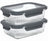 Cookinglife Glas Opbevaringsbokse Lines 1 Liter - 2 Stykker