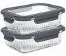 Cookinglife Glas Opbevaringsbokse Lines 1 Liter - 2 Stykker
