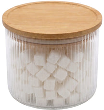 Cookinglife Opbevaringskrukker sæt Lines - Glas med Bambuslåg - 600 ml / 980 ml / 1750 ml - 3 stk.