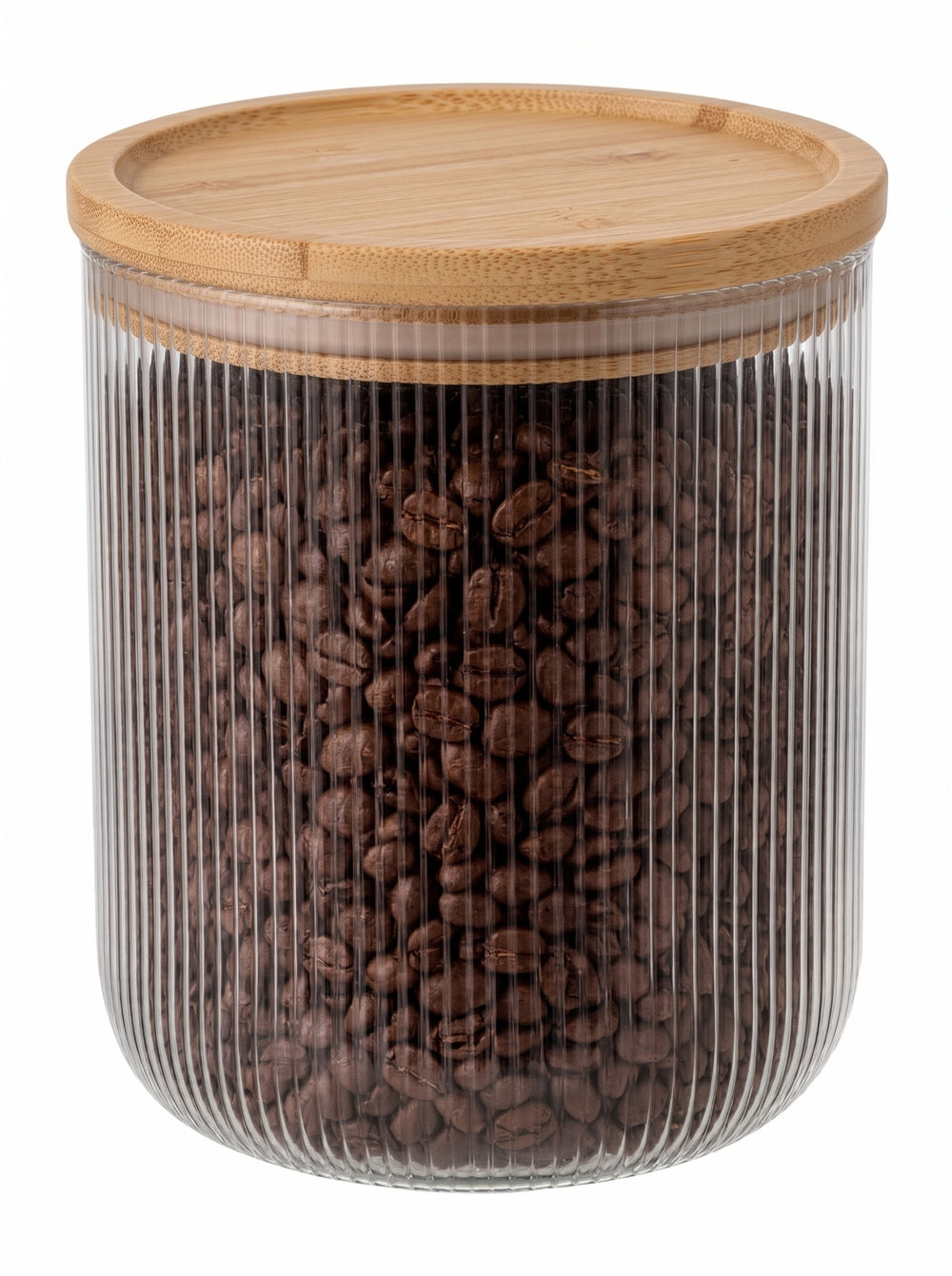 Cookinglife Opbevaringskrukker sæt Boro Lines - Glas Bamboe Låg - ø 11 cm - 980 ml - 3 stk.