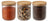 Cookinglife Opbevaringskrukker sæt Boro Lines - Glas Bamboe Låg - ø 11 cm - 980 ml - 3 stk.