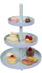 Cookinglife Etagere Metaal - Blå / Mint - ø 15, 20 & 25 cm - 3-lags - 35 cm høj