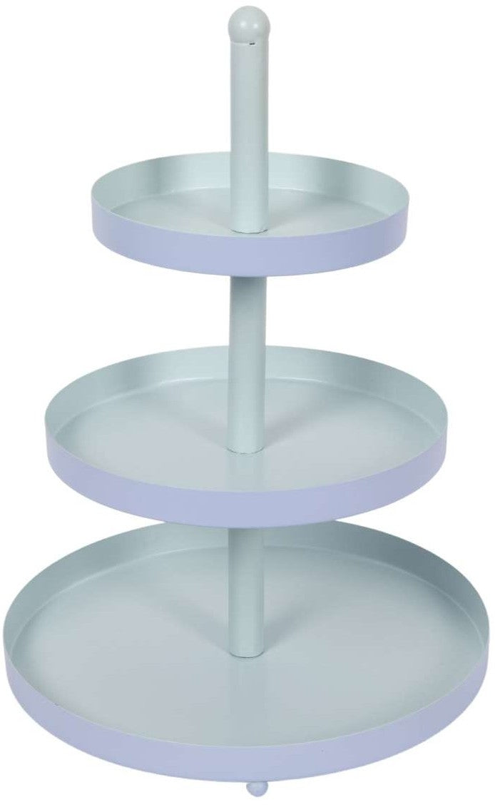 Cookinglife Etagere Metaal - Blå / Mint - ø 15, 20 & 25 cm - 3-lags - 35 cm høj