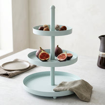 Cookinglife Etagere Metaal - Blå / Mint - ø 15, 20 & 25 cm - 3-lags - 35 cm høj