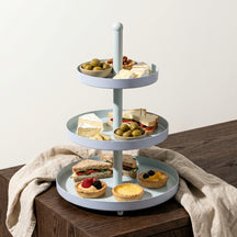 Cookinglife Etagere Metaal - Blå / Mint - ø 15, 20 & 25 cm - 3-lags - 35 cm høj