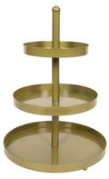 Cookinglife Etagère metal / guld ø 15, 20 & 25 cm - 3-lags - 35 cm høj