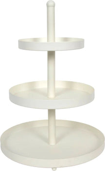 Cookinglife Etagère metal creme ø 15, 20 & 25 cm - 3-lags - 35 cm høj