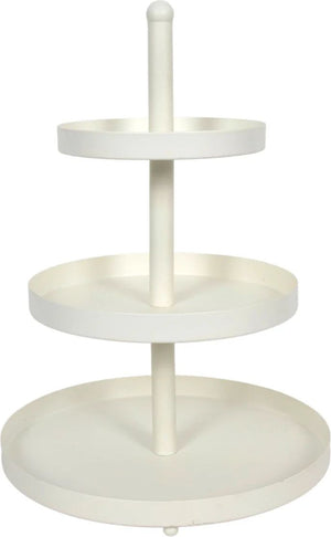 Cookinglife Etagère metal creme ø 15, 20 & 25 cm - 3-lags - 35 cm høj