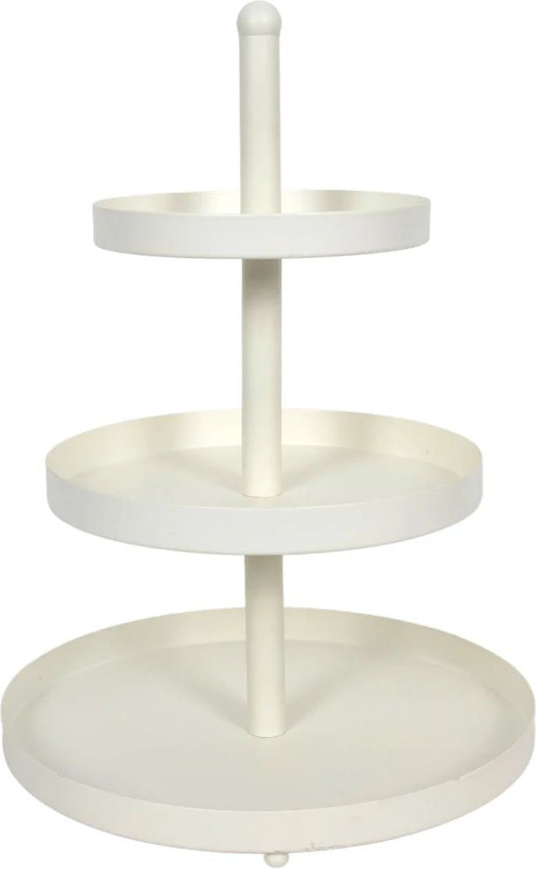 Cookinglife Etagère metal creme ø 15, 20 & 25 cm - 3-lags - 35 cm høj