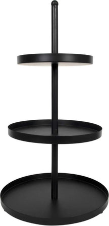 Cookinglife Etagère metal sort ø 20, 25 & 30 cm - 3-lags - 55 cm høj