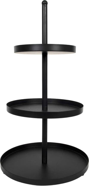 Cookinglife Etagère metal sort ø 20, 25 & 30 cm - 3-lags - 55 cm høj