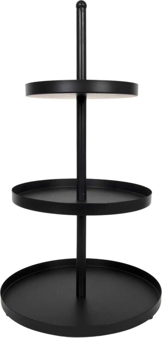 Cookinglife Etagère metal sort ø 20, 25 & 30 cm - 3-lags - 55 cm høj