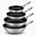 Cookinglife Pandesæt HexaCook Hybride Pande 4-delt - Wok ø 28 cm + Stegepande ø 20, 24 & 28 cm - NON STICK - egnet til alle varmekilder - keramisk non-stick belægning