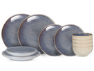 Cookinglife Serviesset Serene Blue 12-delig / 4 personer - 4 dinerborden, 4 ontbijtborden og 4 skåle