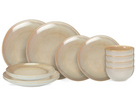 Cookinglife Serviesset Serene Sand 12-delig / 4 personer - 4 middagstallerkener, 4 morgenmadstallerkener og 4 skåle