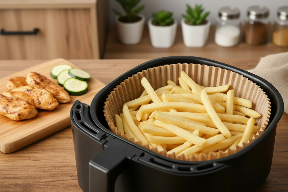 Cookinglife Airfryer Bagpapir Rundt Ø 20 cm - 50 Styk Perforeringer til Luftcirkulation