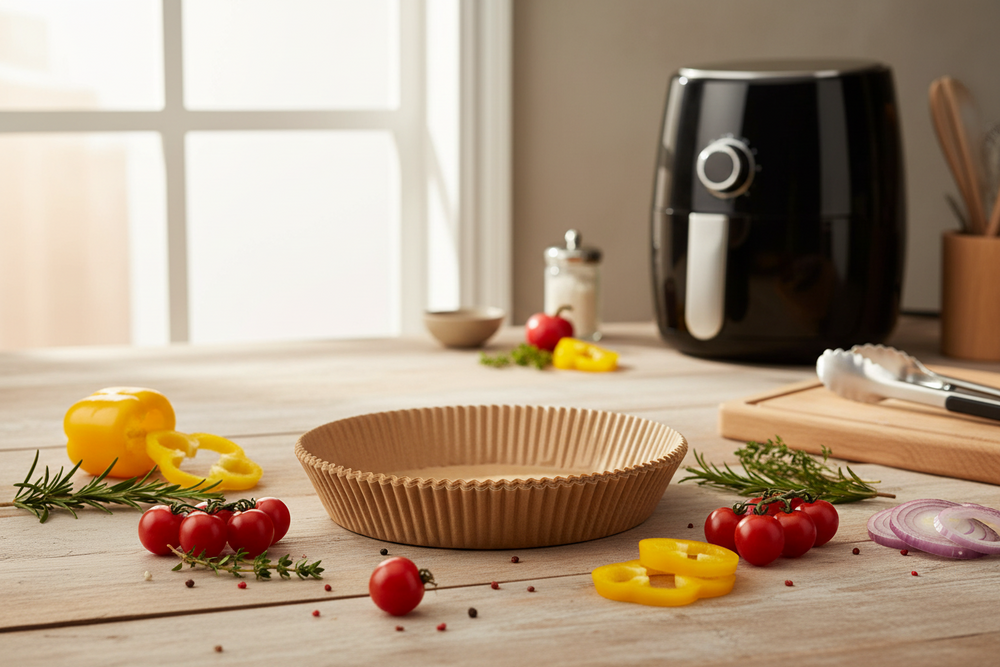 Cookinglife Airfryer Bagpapir Rundt Ø 20 cm - 50 Styk Perforeringer til Luftcirkulation