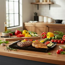 Cookinglife BBQ Grillplade Fire & Flavour 38 x 28 cm - Non-Stick Metal - Velegnet til BBQ