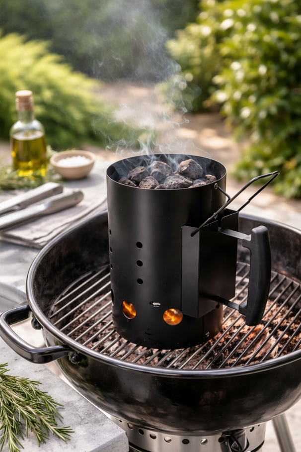 Cookinglife BBQ Starter Brikettenstarter Fire & Flavour 30.5 cm - Varmebestandigt Metal Sort