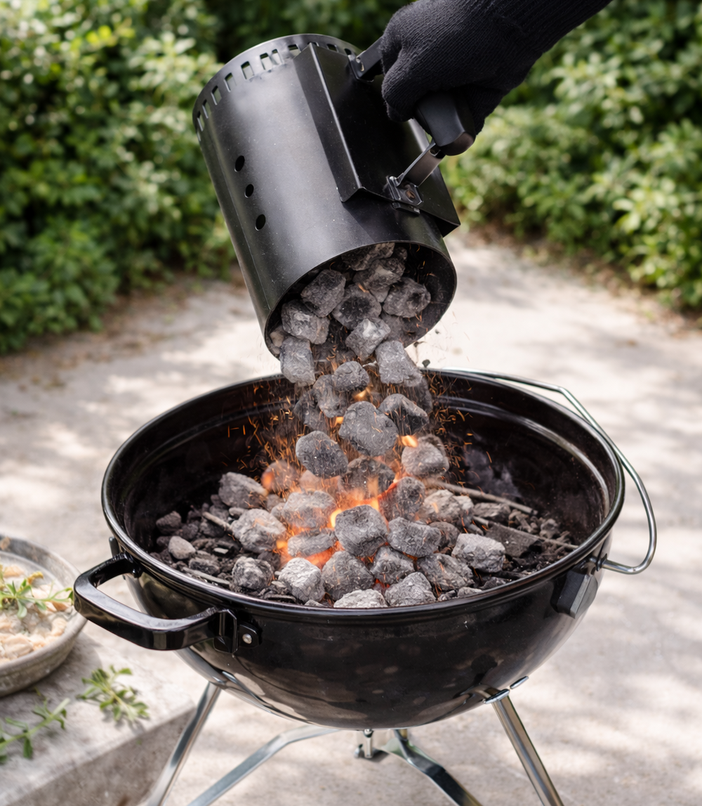 Cookinglife BBQ Starter Brikettenstarter Fire & Flavour 30.5 cm - Varmebestandigt Metal Sort