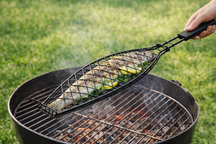 Cookinglife BBQ Fisk Grill Fire & Flavour - Non-Stick Metal - Grillning af Fisk og Grøntsager