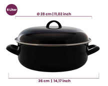 Cookinglife Braadpan med deksel - Emaille - Cooking - ø 28 cm / 6 Liter - geëmailleerde anti-aanbaklaag