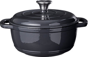 Cookinglife Braadpan med deksel - Heritage Cast Gietijzer - Grå - ø 22 cm / 2.4 Liter - emaljeret non-stick belægning