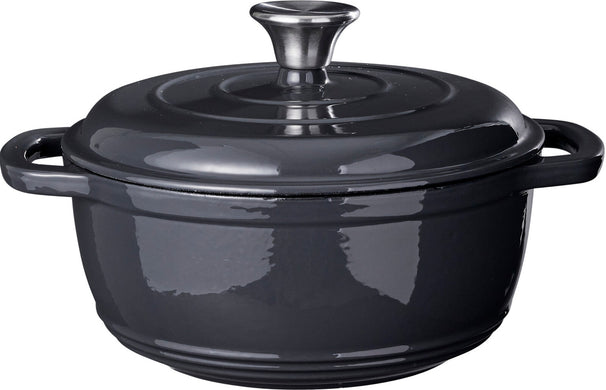 Cookinglife Braadpan med deksel - Heritage Cast Gietijzer - Grå - ø 22 cm / 2.4 Liter - emaljeret non-stick belægning