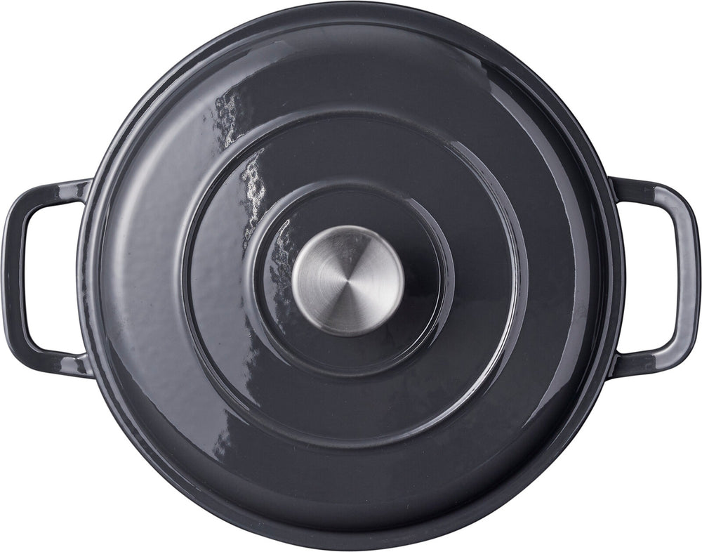Cookinglife Braadpan med deksel - Heritage Cast Gietijzer - Grå - ø 26 cm / 4.4 Liter - emaljeret non-stick belægning