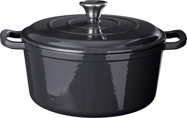 Cookinglife Braadpan med deksel - Heritage Cast Gietijzer - Grå - ø 26 cm / 4.4 Liter - emaljeret non-stick belægning