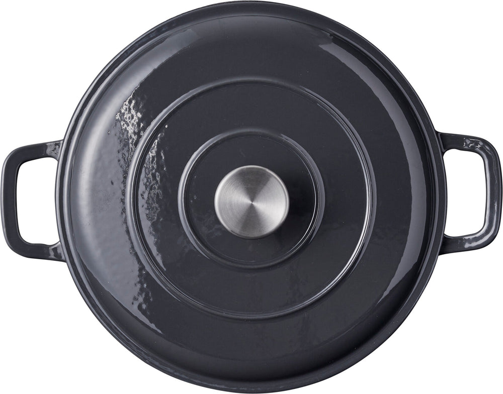Cookinglife Braadpan med deksel - Heritage Cast - Gietijzer - Grå - ø 28 cm / 5.1 Liter - emaljeret non-stick belægning