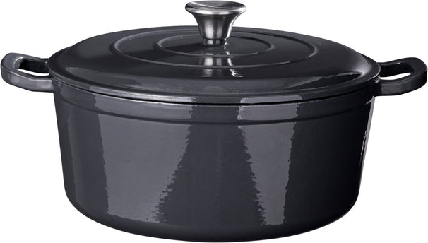 Cookinglife Braadpan med deksel - Heritage Cast - Gietijzer - Grå - ø 28 cm / 5.1 Liter - emaljeret non-stick belægning