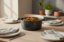 Cookinglife Braadpan med deksel - Heritage Cast - Gietijzer - Grå - ø 28 cm / 5.1 Liter - emaljeret non-stick belægning