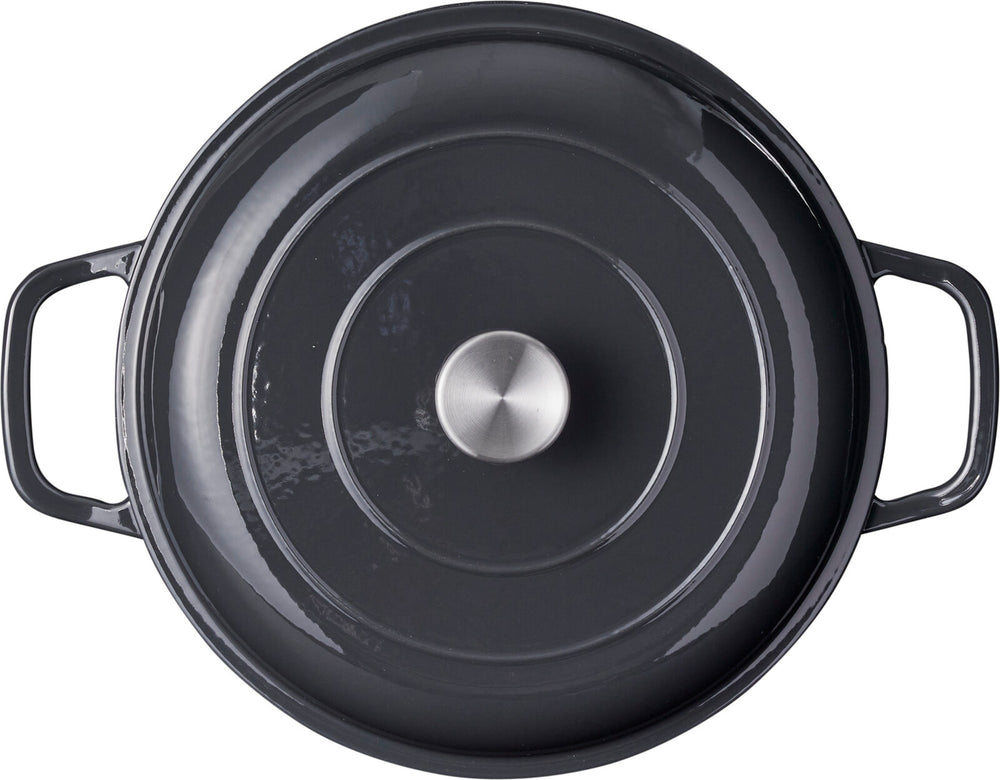 Cookinglife Braadpan med deksel - Heritage Cast - Gietijzer - Grå - ø 30 cm / 2.6 Liter - emaljeret non-stick belægning