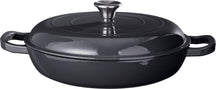 Cookinglife Braadpan med deksel - Heritage Cast - Gietijzer - Grå - ø 30 cm / 2.6 Liter - emaljeret non-stick belægning
