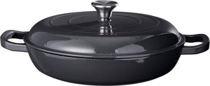 Cookinglife Braadpan med deksel - Heritage Cast - Gietijzer - Grå - ø 30 cm / 2.6 Liter - emaljeret non-stick belægning